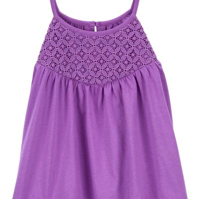Purple Kid Crochet Sleeveless Top | carters.com