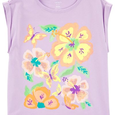 Purple Kid Floral Knit Tee | carters.com