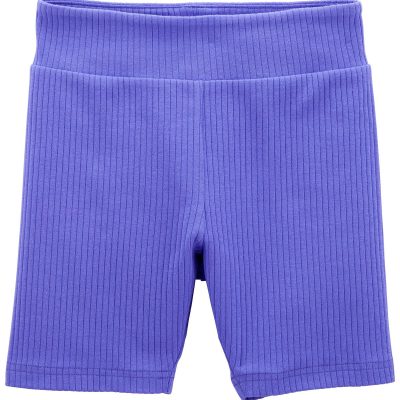 Purple Kid Ribbed Bike Shorts | carters.com