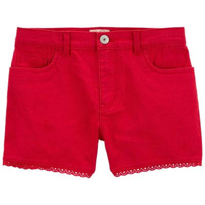 Red Kid Eyelet Trim Denim Shorts | carters.com