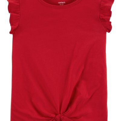 Red Kid Tie-Front Jersey Tee | carters.com