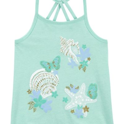 Sea Blue Kid Seashell Print Graphic Tank | carters.com