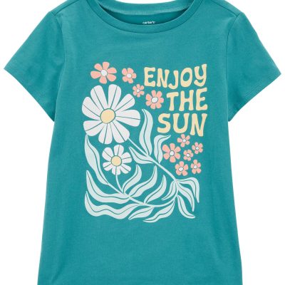 Turquoise Kid Daisy Sun Graphic Tee | carters.com