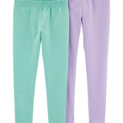 Turquoise/Purple Kid 2-Pack Turquoise & Purple Leggings | carters.com