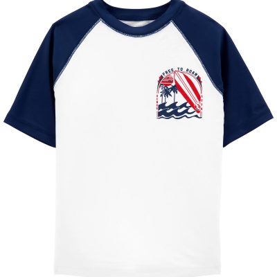 White Kid Free to Roam Short Sleeve Rashguard | carters.com