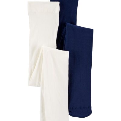 White/Navy Kid 2-Pack Tights | carters.com